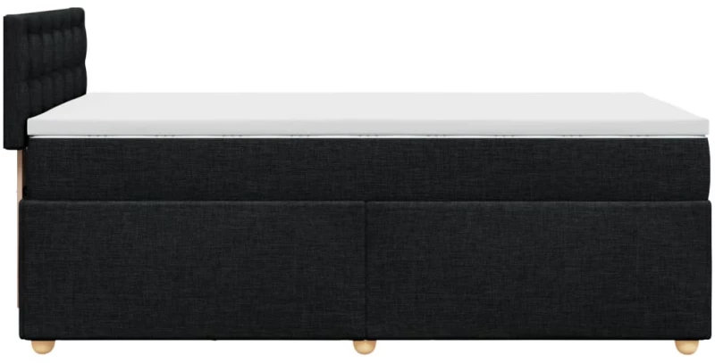 vidaXL Κρεβάτι Boxspring με Στρώμα Μαύρο 90x200 εκ. Υφασμάτινο