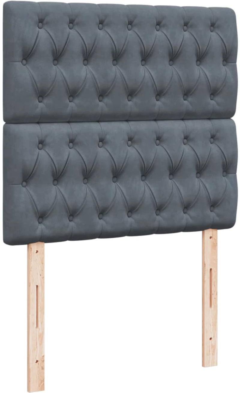 vidaXL Κρεβάτι Boxspring με Στρώμα Σκούρο Γκρι 80x200 εκ. Βελούδινο