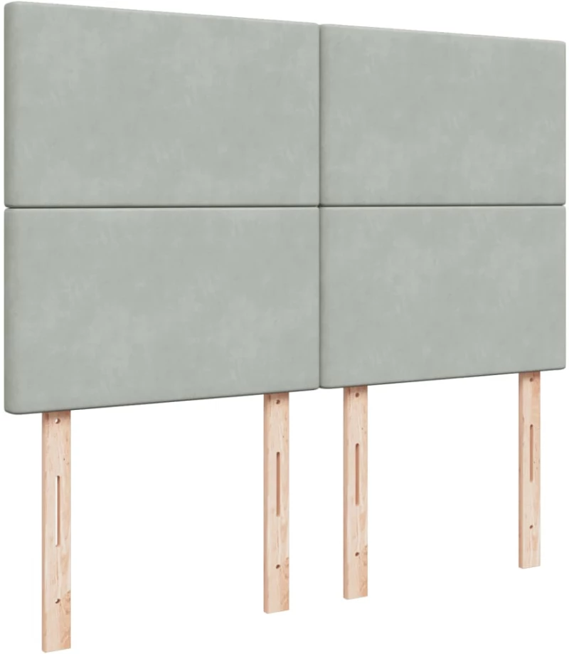 vidaXL Κρεβάτι Boxspring με Στρώμα Ανοιχτό Γκρι 140x190 εκ. Βελούδινο