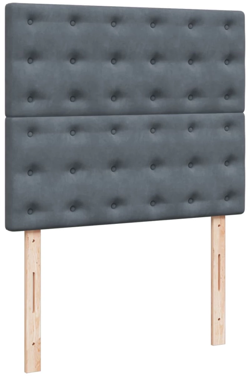 vidaXL Κρεβάτι Boxspring με Στρώμα Σκούρο Γκρι 120x190 εκ. Βελούδινο