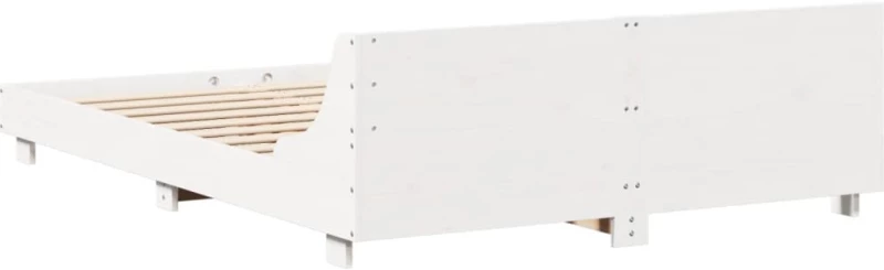 vidaXL Σκελετός Κρεβ. Χωρίς Στρώμα Λευκό 160x200 εκ Μασίφ Πεύκο