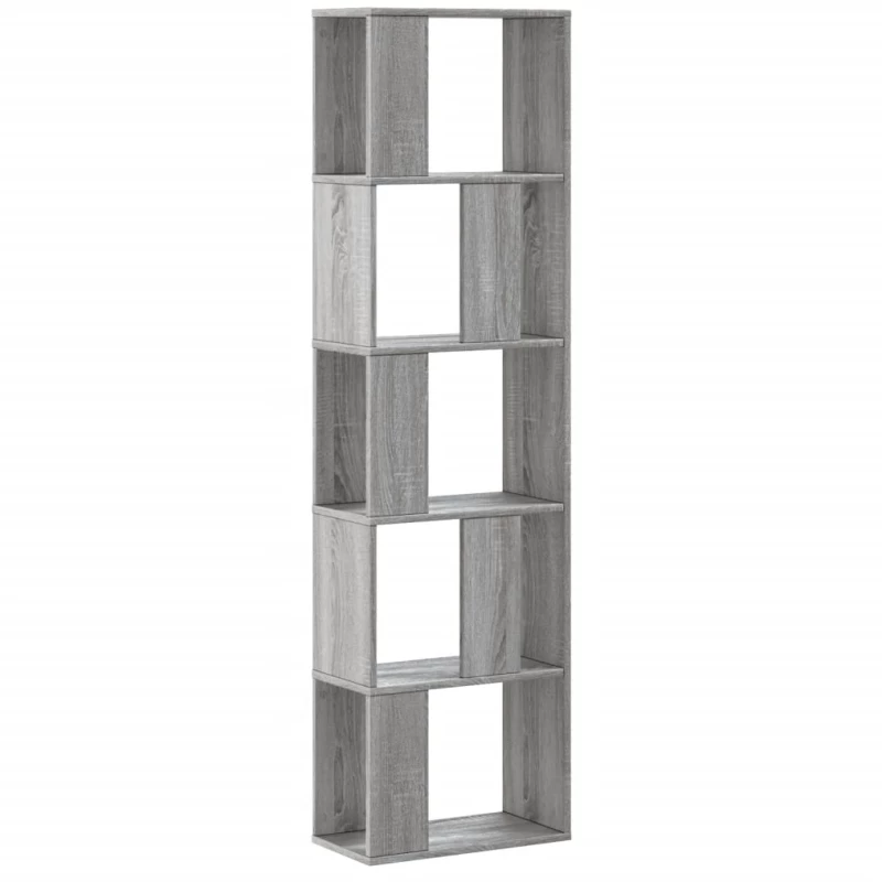 vidaXL Βιβλιοθήκη 5 Επιπέδων Γκρι Sonoma 45x23,5x162,5 εκ. Επεξ. Ξύλο