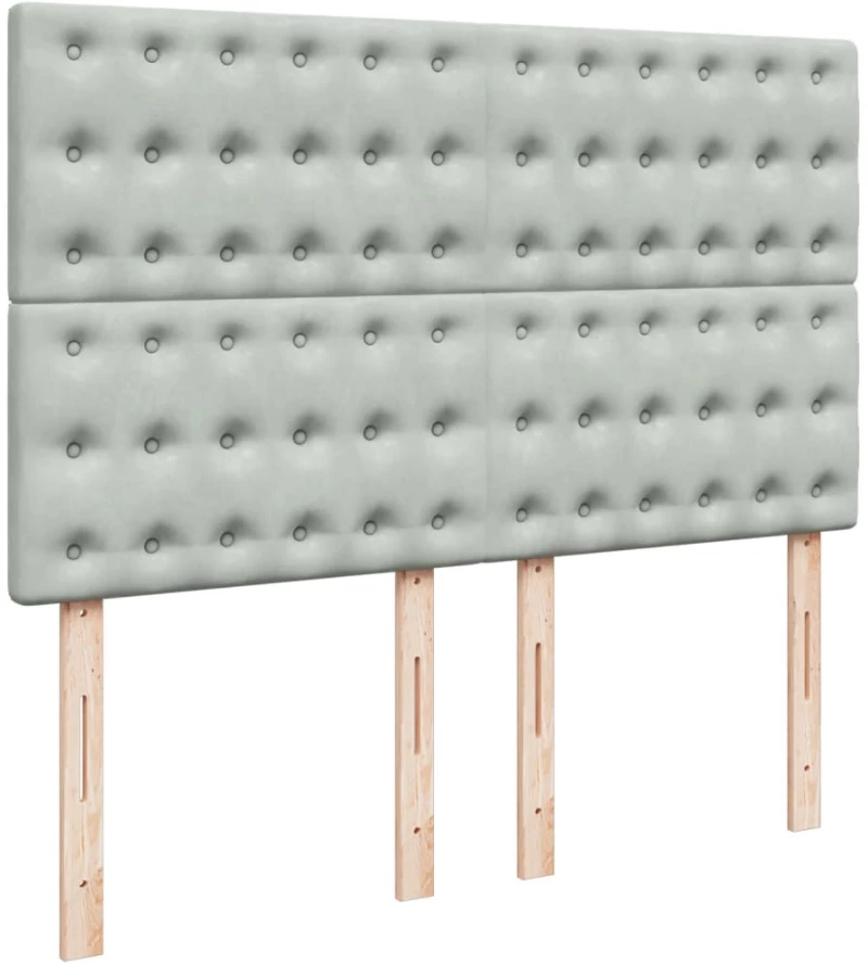 vidaXL Κρεβάτι Boxspring με Στρώμα Ανοιχτό Γκρι 140x200 εκ. Βελούδινο