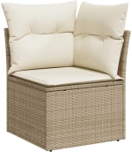vidaXL Σετ Καναπέ Κήπου 6 τεμ. Μπεζ Συνθετικό Ρατάν με Μαξιλάρια