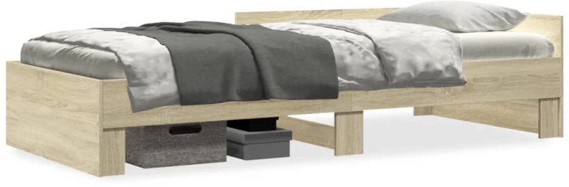 vidaXL Πλαίσιο Κρεβατιού Χωρ. Στρώμα Sonoma Δρυς 100x200εκ Επ. Ξύλο