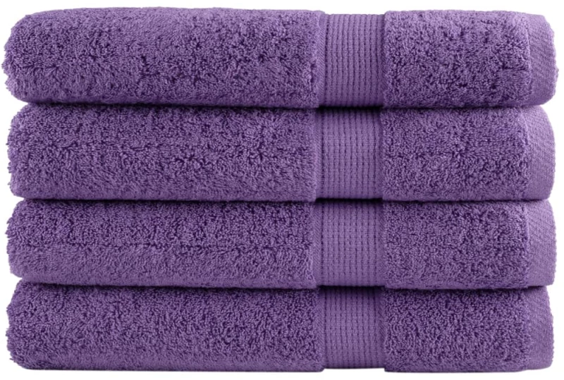 vidaXL Πετσέτες Premium SOLUND 4 Τεμ. Μοβ 100x200 εκ. 600 γρ/μ²