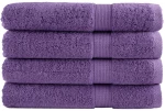 vidaXL Πετσέτες Premium SOLUND 4 Τεμ. Μοβ 100x200 εκ. 600 γρ/μ²