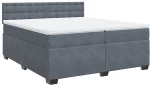 vidaXL Κρεβάτι Boxspring με Στρώμα Σκούρο Γκρι 200x200 εκ. Βελούδινο