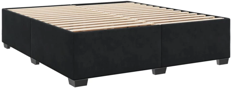 vidaXL Κρεβάτι Boxspring με Στρώμα Μαύρο 200x200 εκ. Βελούδινο