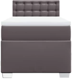 vidaXL Κρεβάτι Boxspring με Στρώμα Γκρι 100x200εκ. από Συνθετικό Δέρμα