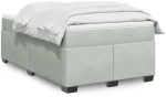 vidaXL Κρεβάτι Boxspring με Στρώμα Ανοιχτό Γκρι 120x190 εκ. Βελούδινο