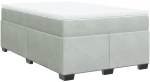 vidaXL Κρεβάτι Boxspring με Στρώμα Ανοιχτό Γκρι 120x190 εκ. Βελούδινο