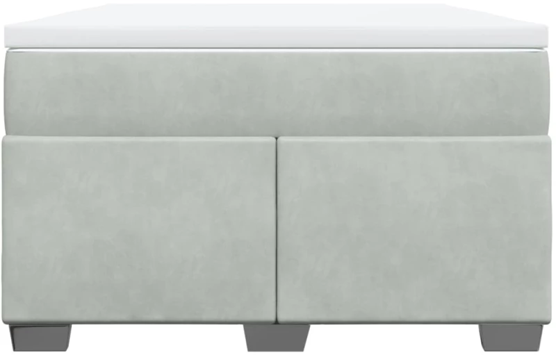 vidaXL Κρεβάτι Boxspring με Στρώμα Ανοιχτό Γκρι 120x190 εκ. Βελούδινο