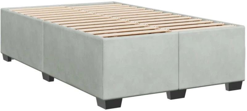 vidaXL Κρεβάτι Boxspring με Στρώμα Ανοιχτό Γκρι 120x190 εκ. Βελούδινο