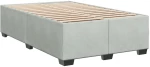 vidaXL Κρεβάτι Boxspring με Στρώμα Ανοιχτό Γκρι 120x190 εκ. Βελούδινο