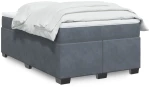 vidaXL Κρεβάτι Boxspring με Στρώμα Σκούρο Γκρι 120x200 εκ. Βελούδινο