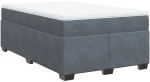 vidaXL Κρεβάτι Boxspring με Στρώμα Σκούρο Γκρι 120x200 εκ. Βελούδινο