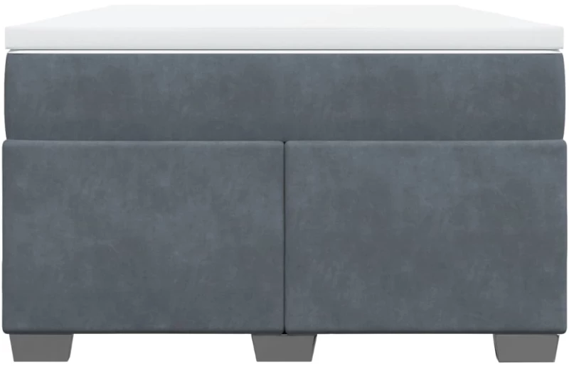 vidaXL Κρεβάτι Boxspring με Στρώμα Σκούρο Γκρι 120x200 εκ. Βελούδινο