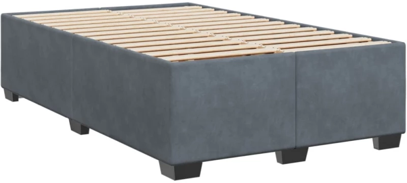 vidaXL Κρεβάτι Boxspring με Στρώμα Σκούρο Γκρι 120x200 εκ. Βελούδινο