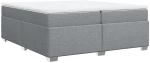 vidaXL Κρεβάτι Boxspring με Στρώμα Ανοιχτό Γκρι 200x200 εκ. Υφασμάτινο