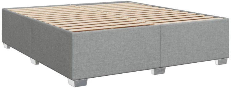 vidaXL Κρεβάτι Boxspring με Στρώμα Ανοιχτό Γκρι 200x200 εκ. Υφασμάτινο