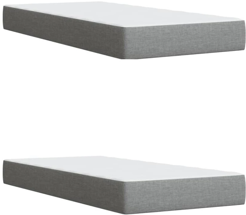 vidaXL Κρεβάτι Boxspring με Στρώμα Ανοιχτό Γκρι 200x200 εκ. Υφασμάτινο