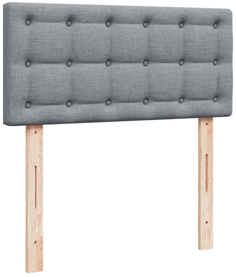 vidaXL Κρεβάτι Boxspring με Στρώμα Ανοιχτό Γκρι 90x190 εκ. Υφασμάτινο
