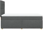 vidaXL Κρεβάτι Boxspring με Στρώμα Σκούρο Γκρι 90x200 εκ. Υφασμάτινο