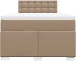 vidaXL Κρεβάτι Boxspring με Στρώμα Καπουτσίνο 120x190εκ.από Συνθ.Δέρμα