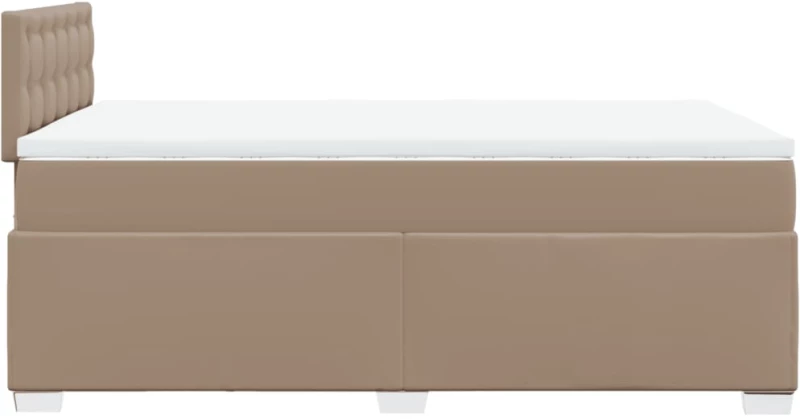 vidaXL Κρεβάτι Boxspring με Στρώμα Καπουτσίνο 120x190εκ.από Συνθ.Δέρμα