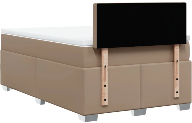 vidaXL Κρεβάτι Boxspring με Στρώμα Καπουτσίνο 120x190εκ.από Συνθ.Δέρμα