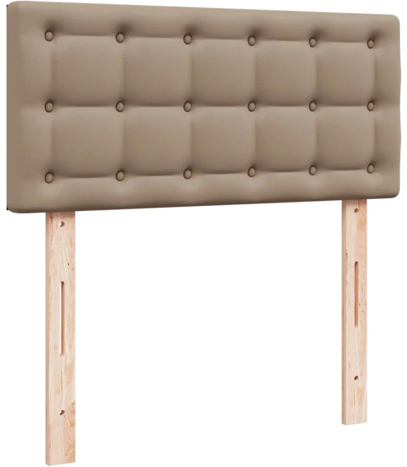 vidaXL Κρεβάτι Boxspring με Στρώμα Καπουτσίνο 120x190εκ.από Συνθ.Δέρμα