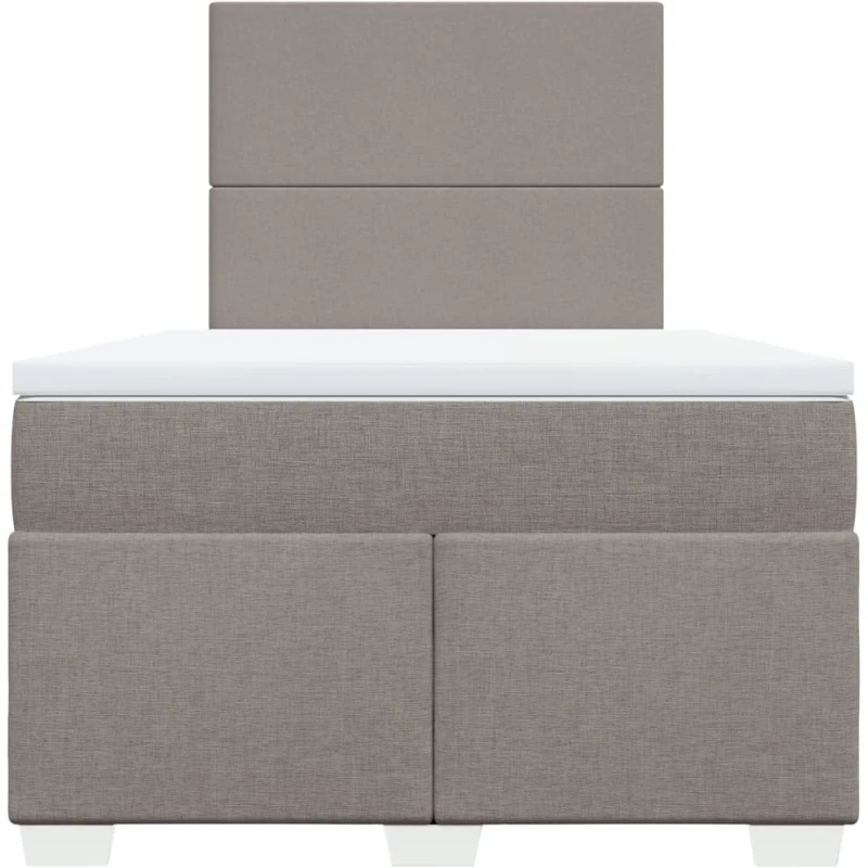 vidaXL Κρεβάτι Boxspring με Στρώμα Taupe 120x200 εκ. Υφασμάτινο