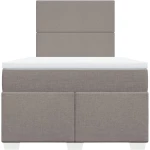 vidaXL Κρεβάτι Boxspring με Στρώμα Taupe 120x200 εκ. Υφασμάτινο