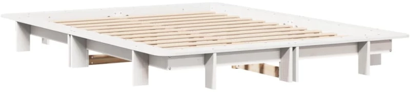 vidaXL Σκελετός Κρεβ. Χωρίς Στρώμα Λευκό 140x200 εκ Μασίφ Πεύκο