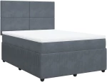 vidaXL Κρεβάτι Boxspring με Στρώμα Σκούρο Γκρι 160x200 εκ. Βελούδινο