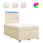 vidaXL Κρεβάτι Boxspring με Στρώμα Κρεμ 120x200 εκ. Υφασμάτινο