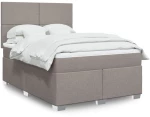 vidaXL Κρεβάτι Boxspring με Στρώμα Taupe 160x200 εκ. Υφασμάτινο