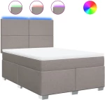 vidaXL Κρεβάτι Boxspring με Στρώμα Taupe 160x200 εκ. Υφασμάτινο