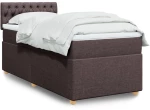 vidaXL Κρεβάτι Boxspring με Στρώμα Σκούρο Καφέ 90x190 εκ. Υφασμάτινο