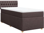 vidaXL Κρεβάτι Boxspring με Στρώμα Σκούρο Καφέ 90x190 εκ. Υφασμάτινο