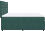 vidaXL Κρεβάτι Boxspring με Στρώμα Σκούρο Πράσινο 200x200εκ. Βελούδινο