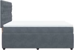 vidaXL Κρεβάτι Boxspring με Στρώμα Σκούρο Γκρι 140x190 εκ. Βελούδινο