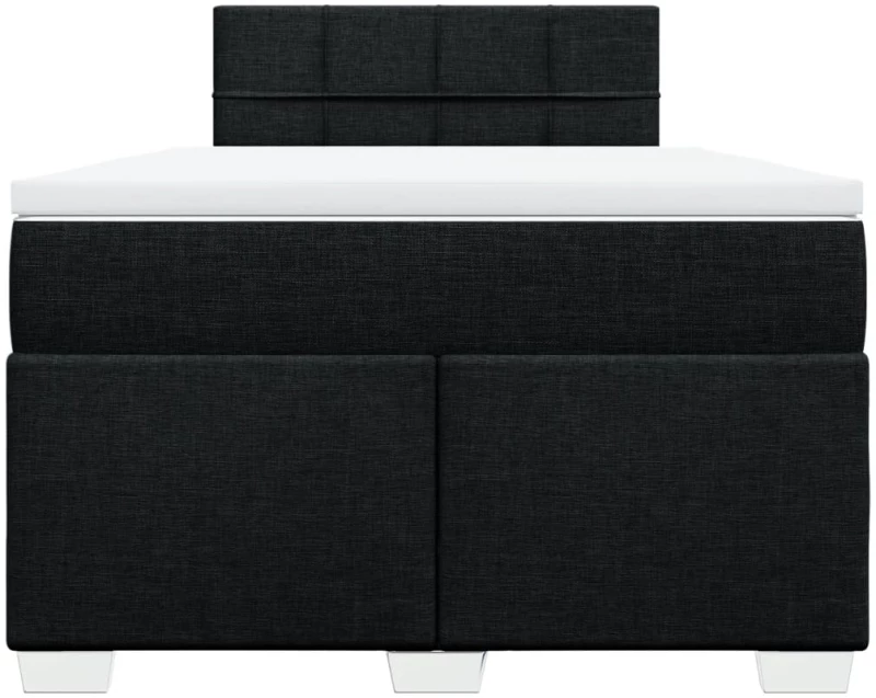 vidaXL Κρεβάτι Boxspring με Στρώμα Μαύρο 120x190 εκ. Υφασμάτινο