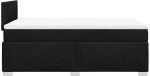 vidaXL Κρεβάτι Boxspring με Στρώμα Μαύρο 120x190 εκ. Υφασμάτινο