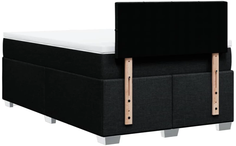 vidaXL Κρεβάτι Boxspring με Στρώμα Μαύρο 120x190 εκ. Υφασμάτινο