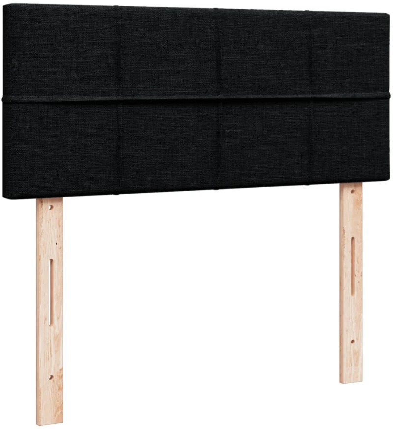 vidaXL Κρεβάτι Boxspring με Στρώμα Μαύρο 120x190 εκ. Υφασμάτινο