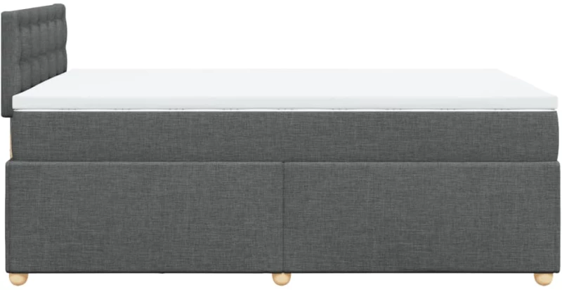 vidaXL Κρεβάτι Boxspring με Στρώμα Σκούρο Γκρι 120x200 εκ. Υφασμάτινο
