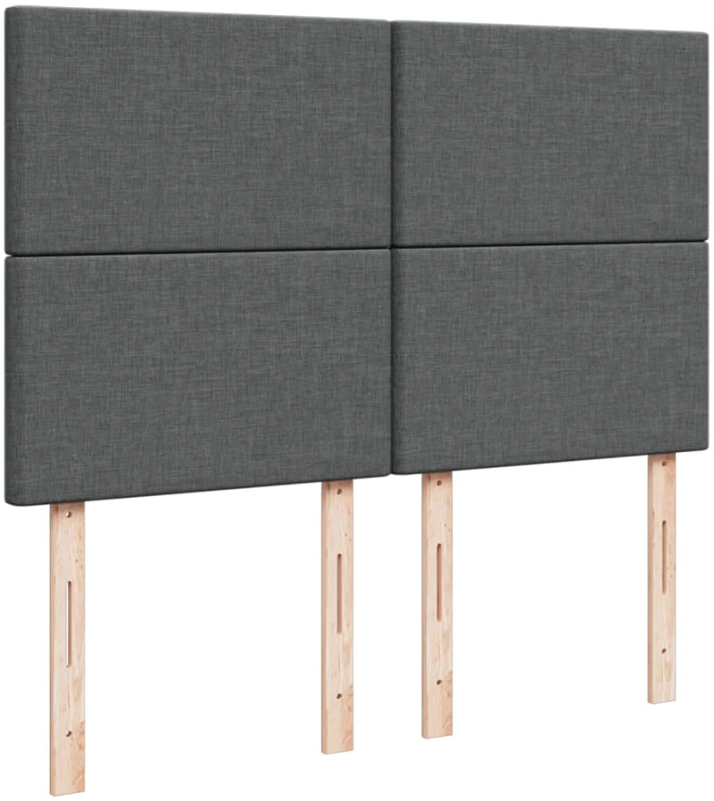 vidaXL Κρεβάτι Boxspring με Στρώμα Σκούρο Γκρι 140x200 εκ Υφασμάτινο