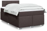 vidaXL Κρεβάτι Boxspring με Στρώμα Σκούρο Καφέ 120x200 εκ. Υφασμάτινο